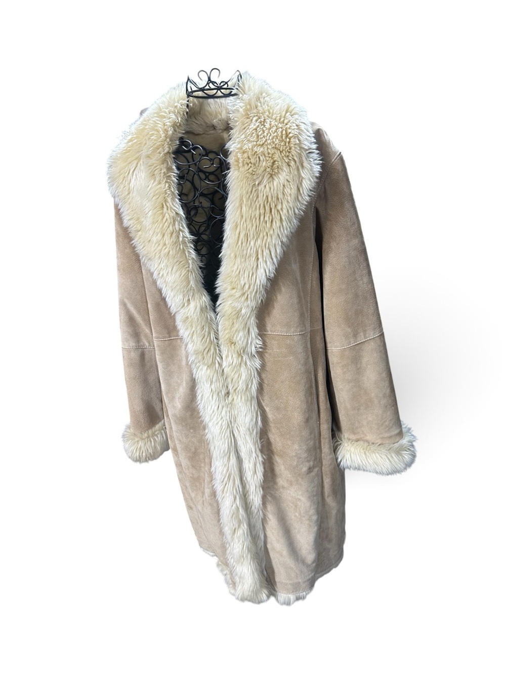 Vintage Wilsons Leather Penny Lane Suede Coat Faux Fur Tan Boho 70s
Black